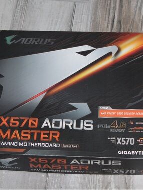 GIGABYTE AORUS X570 Master Motherboard - Black & Orange Accents